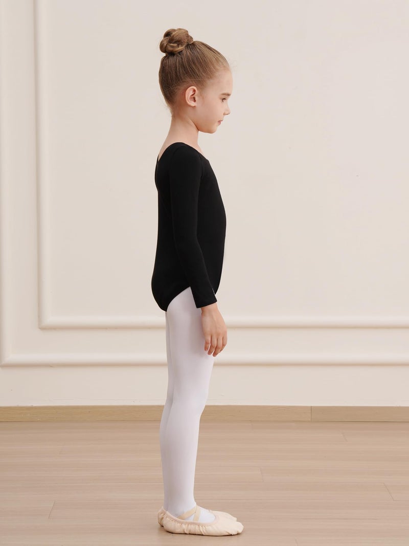 WEGETIT Long Sleeve Black Leotard for Girls Gymnastics Leotards Toddler Dance Ballet Bodysuit (Black,8-10Years) - Image 5